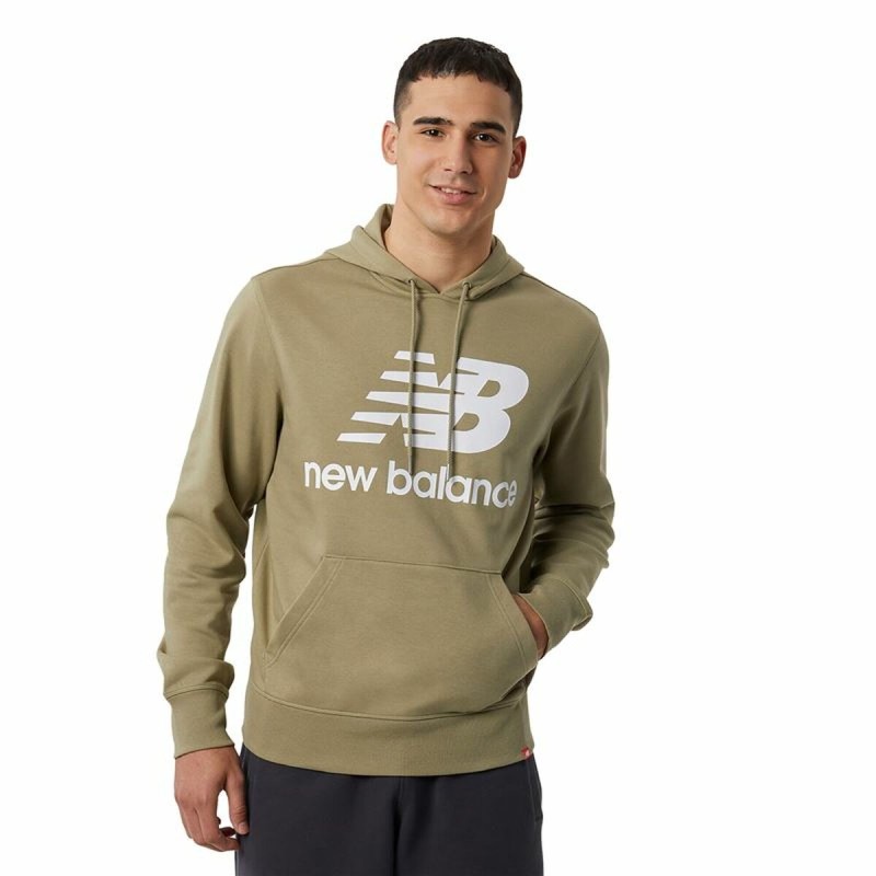 Sweat à capuche homme New Balance Essentials Marron Clair