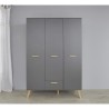 Chambre bébé Trio : Lit 70 x 140 cm + Commode a langer + Armoire MATS - Anthracite - TREND TEAM