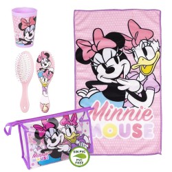 Ensemble de Toilette pour Enfant de Voyage Minnie Mouse 4 Pièces Rose 23 x 15 x 8 cm