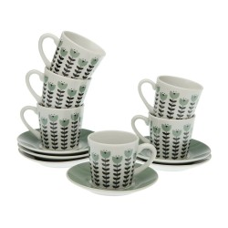 Jeu de 6 tasses avec plat...