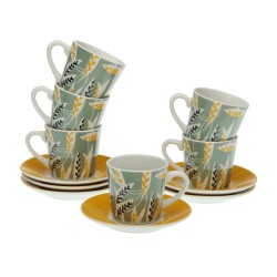 Jeu de 6 tasses avec plat...