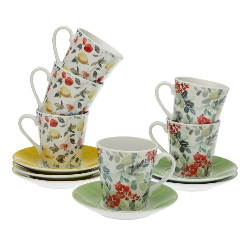 Jeu de 6 tasses avec plat Versa Aurora Porcelaine