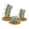 Jeu de 6 tasses avec plat Versa Elora Porcelaine