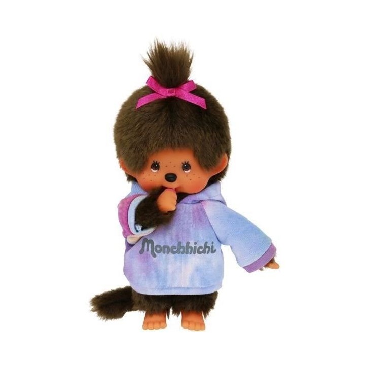 Bandai - Peluche Monchhichi Sweat Tie and Dye 20 cm