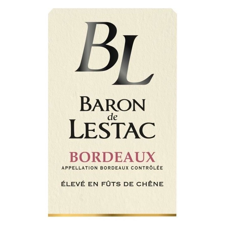 Baron de Lestac 2019 Bordeaux - Vin rouge de Bordeaux - Terra Vitis
