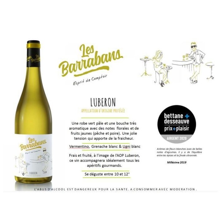 Les Barrabans 2020 Luberon - Vin blanc de la Vallée du Rhône