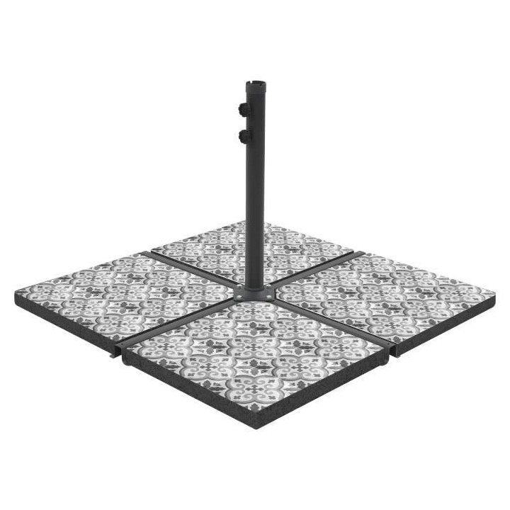 Dalle - Pied de Parasol - Céramique + acier thermolaqué - 41 x 41 x