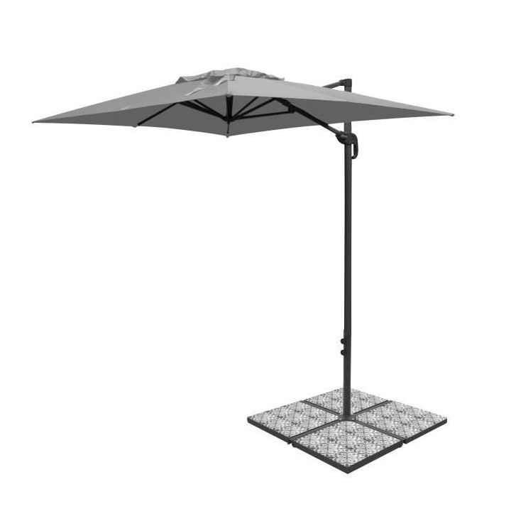 Dalle - Pied de Parasol - Céramique + acier thermolaqué - 41 x 41 x