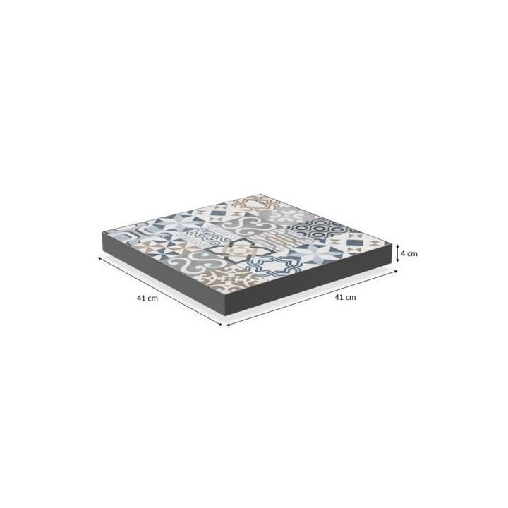 Dalle - Pied de Parasol - Céramique + acier thermolaqué - 41 x 41 x