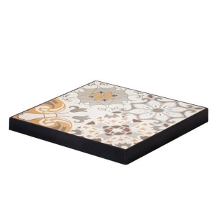 Dalle - Pied de Parasol - Céramique + acier thermolaqué - 41 x 41 x