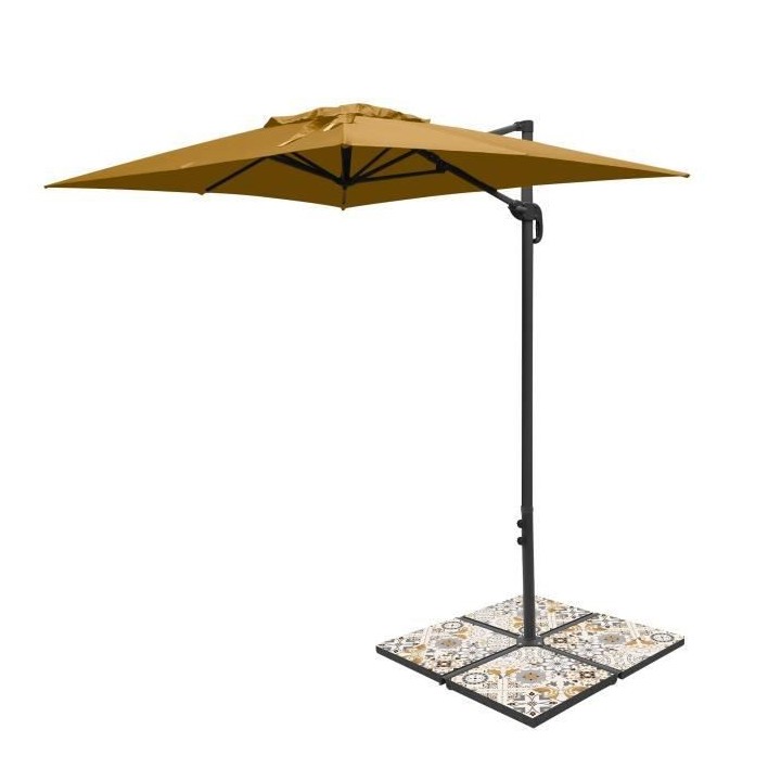 Dalle - Pied de Parasol - Céramique + acier thermolaqué - 41 x 41 x