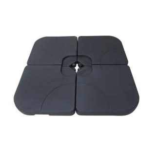 Lot de 4 dalles 15 L a lester pour parasol - 50 x 50 x 7 cm - HDPE - N