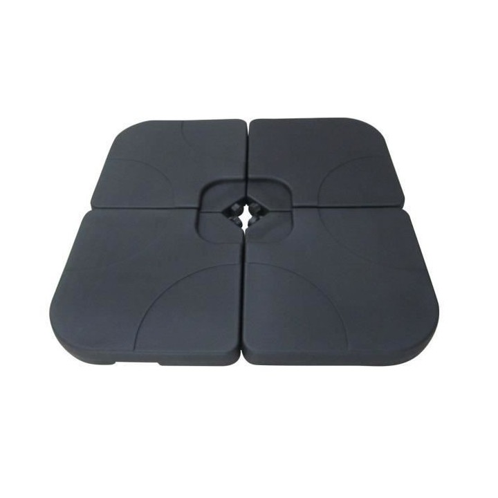 Lot de 4 dalles 15 L a lester pour parasol - 50 x 50 x 7 cm - HDPE - N