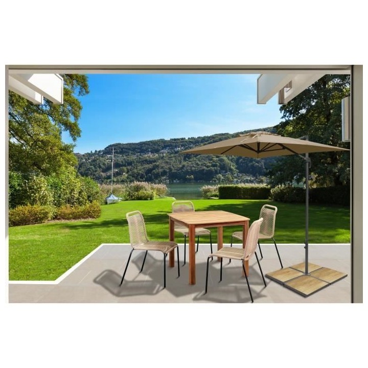 Dalle - Pied de Parasol - Céramique + acier thermolaqué - 41 x 41 x