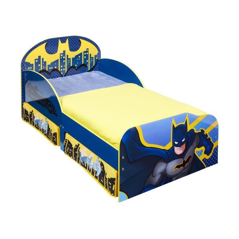 BATMAN Lit pour enfants avec espace de rangement sous le lit pour matelas 140x70cm