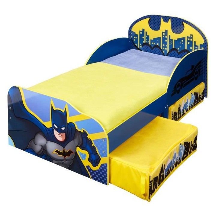 BATMAN Lit pour enfants avec espace de rangement sous le lit pour mate