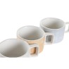 Ensemble de tasses à café DKD Home Decor Rouge Bleu Métal Blanc Jaune Bambou 260 ml 4 Pièces Dolomite