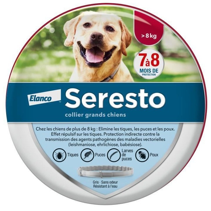 Seresto Chien Collier Anti-Puces et Anti-Tiques +8kg 1 unité