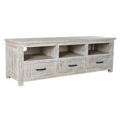 Meubles de télévision DKD Home Decor 158 x 50 x 54 cm Blanc Bois de manguier