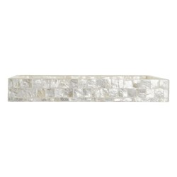 Jeux de plateaux DKD Home Decor Blanc Nacre noire Bambou 40 x 30 x 5 cm méditerranéen (2 Unités)