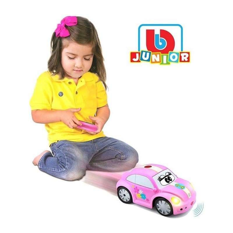 BURAGO Junior Voiture RC télécommandée Junior 1er âge Coccinelle infrarouge Rose