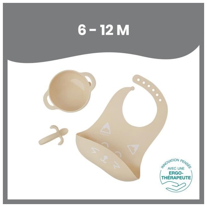 Babymoov Coffret repas 6-12 mois 3 pieces FIRST'ISY Renard Beige