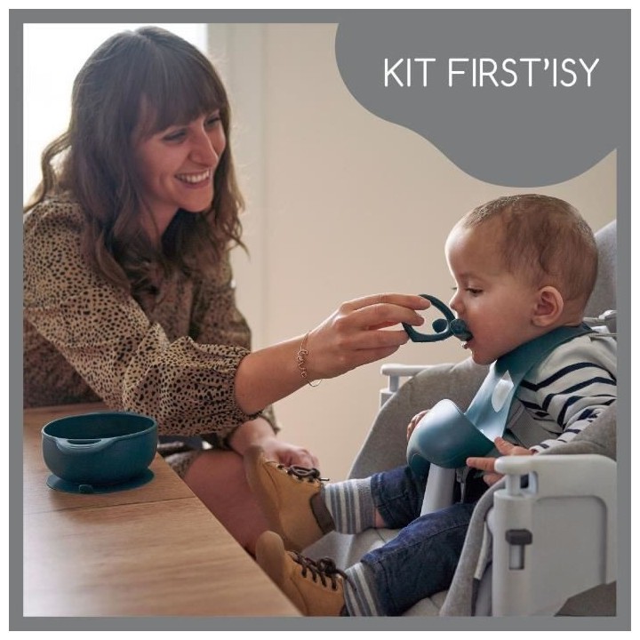 Babymoov Coffret repas 6-12 mois 3 pieces, FIRST'ISY Chien Bleu