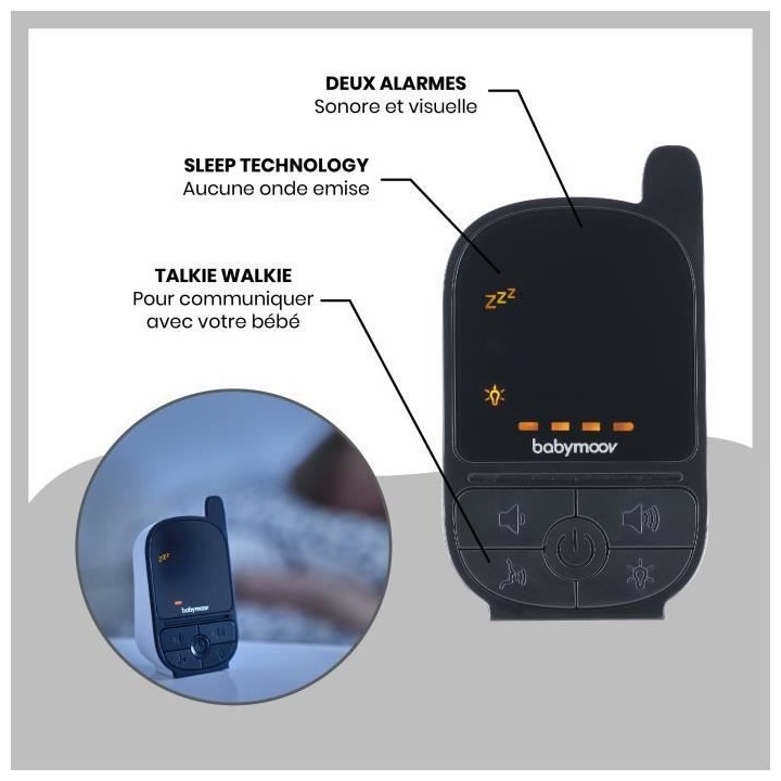 Babyphone audio pour bébé Handy Care - Basse émission d'ondes - Por