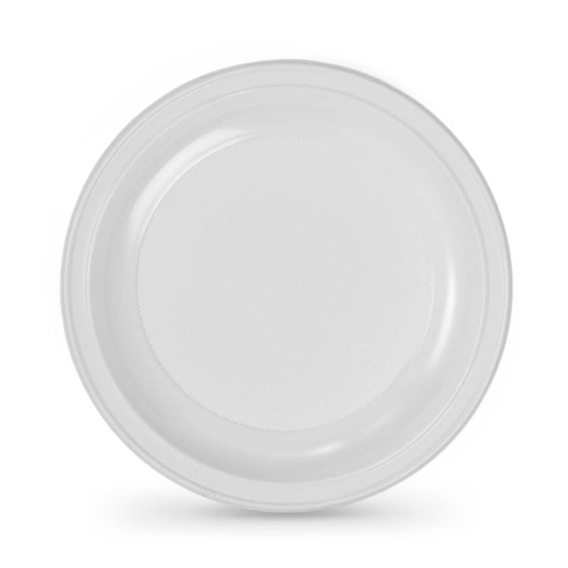 Lot d'assiettes réutilisables Algon Rond Blanc 21,5 x 1,5 cm Plastique 10 Unités