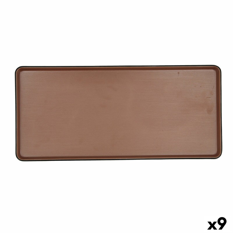 Plateau apéritif Bidasoa Gio 31,5 x 14,5 cm Marron Plastique 9 Unités