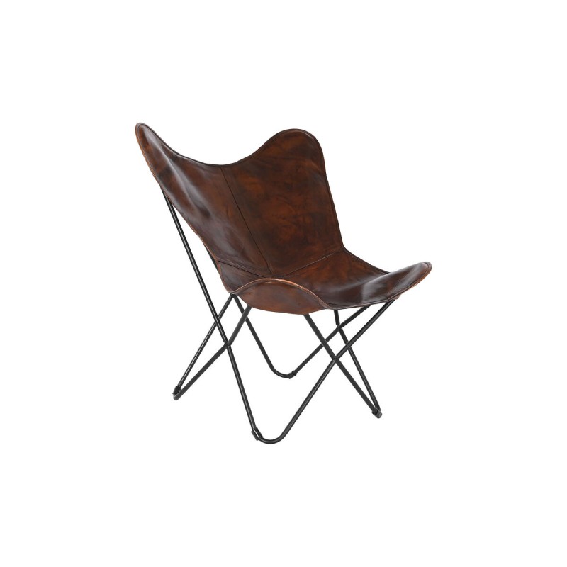 Chaise DKD Home Decor Marron Métal 76 x 76 x 89 cm