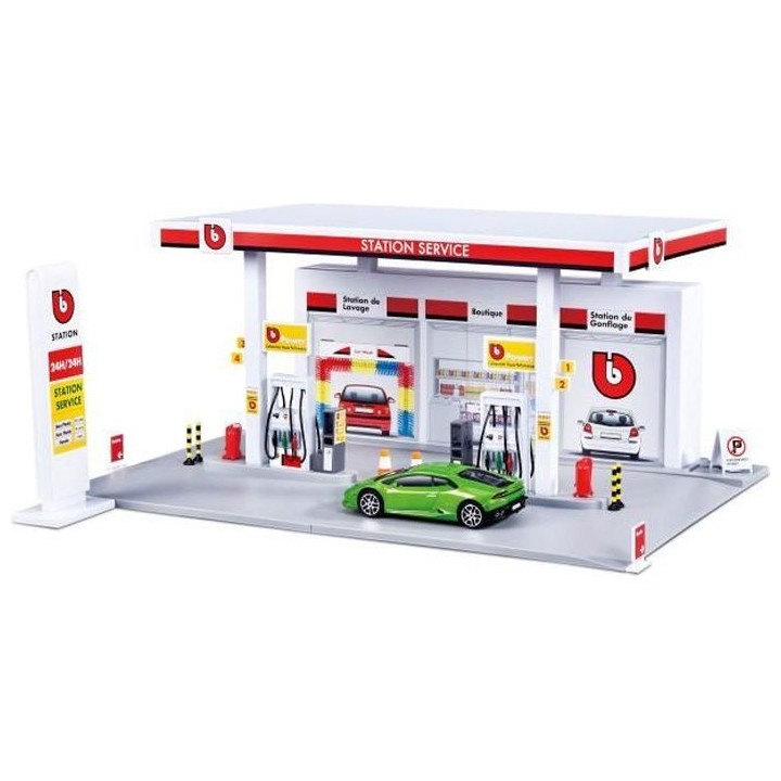 BBURAGO Station service + 1 Véhicule Street Fire 1/43eme