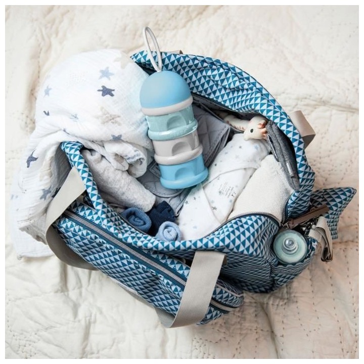 Béaba Biberonnerie Boite Doseuse de Lait Empilable Bleu