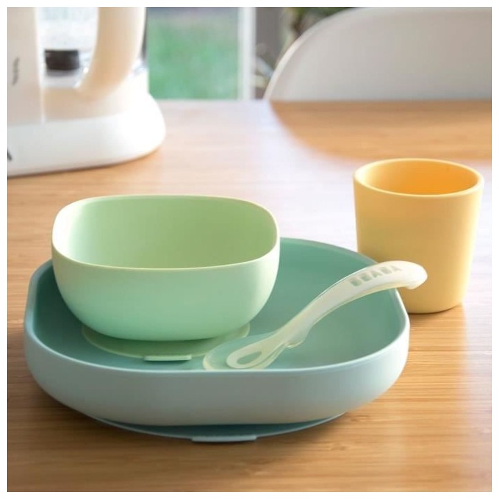 Béaba Repas Coffret Silicone Jaune 4 pieces