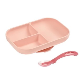 BEABA, Set Repas Bébé, Avec Ventouse, Anti dérapant, Assiette Silic