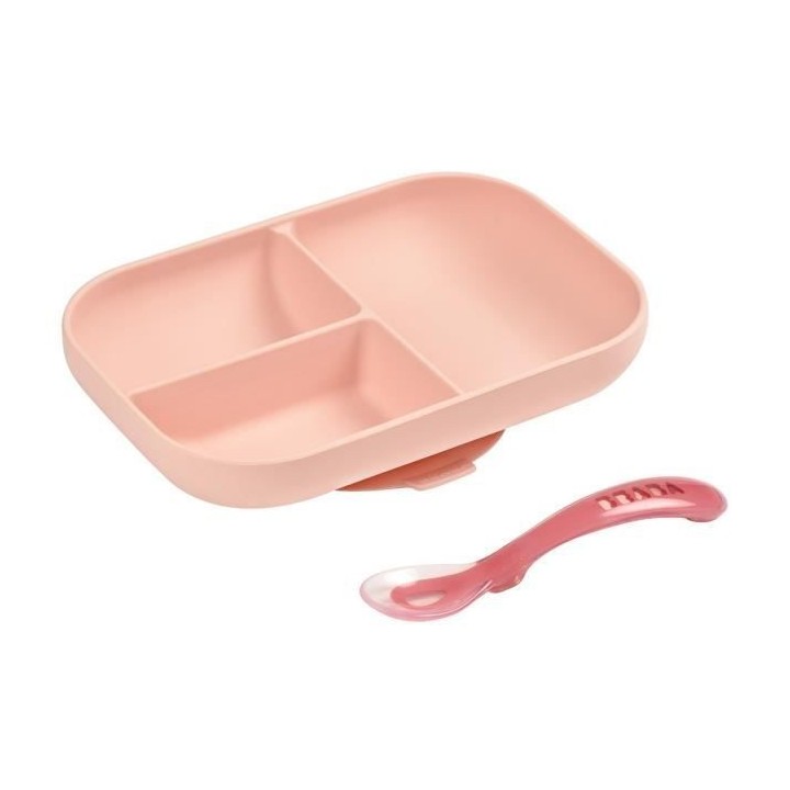 BEABA, Set Repas Bébé, Avec Ventouse, Anti dérapant, Assiette Silic