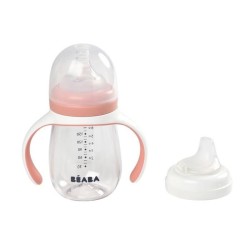 Béaba Tasse Biberon d'Apprentissage 2en1 Rose 210ml