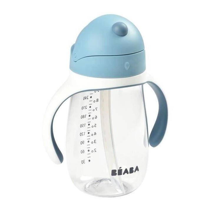 BEABA, Biberon/Tasse d'apprentissage 2 en 1, Tasse Paille Enfant, 100%