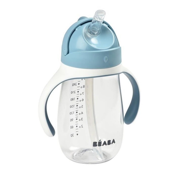 BEABA, Biberon/Tasse d'apprentissage 2 en 1, Tasse Paille Enfant, 100%