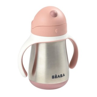 BEABA, Biberon/Tasse d'apprentissage /Gourde Bébé 2 en 1 Inox, Tasse