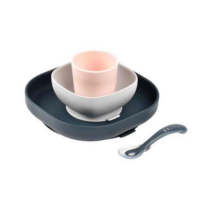 Béaba Coffret Repas Silicone Night Blue 4 pieces