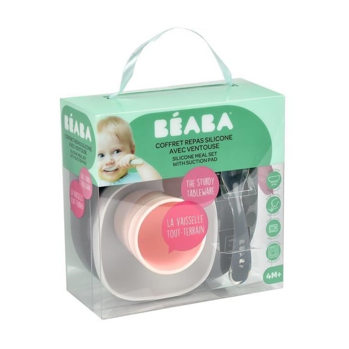 Béaba Coffret Repas Silicone Night Blue 4 pieces