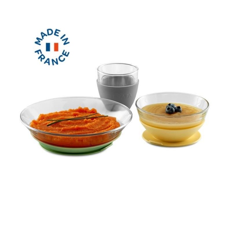 BEABA, Coffret repas verre Yellow