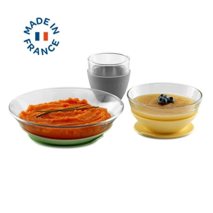 BEABA, Coffret repas verre Yellow