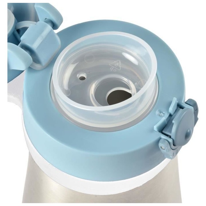 BEABA, Gourde inox 350 ml + anse - windy blue