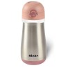 BEABA, Gourde inox 350 ml + anse - old pink