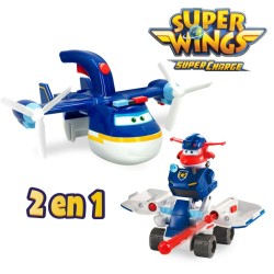 Personnage articulé Super Wings Avion Police 2 en 1