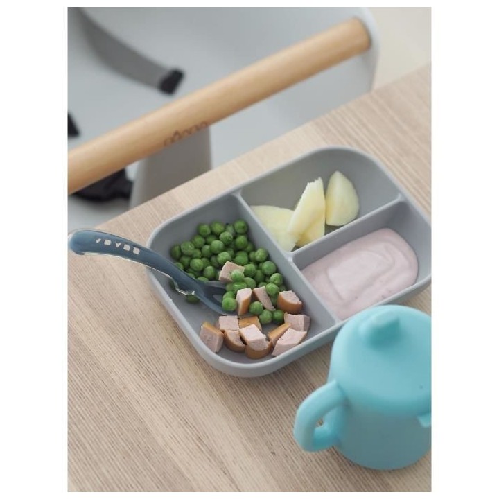 BEABA, Coffret d'apprentissage silicone + tasse - blue