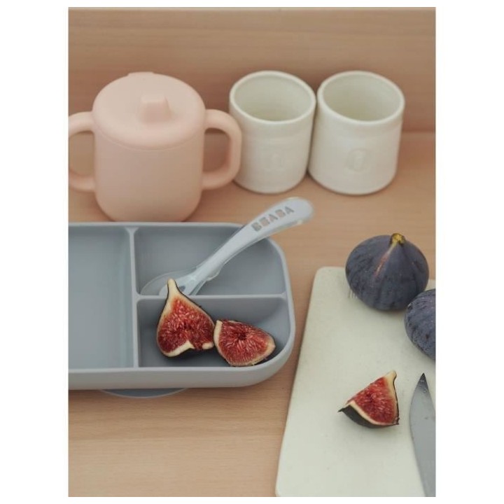 BEABA, Coffret d'apprentissage silicone + tasse - pink