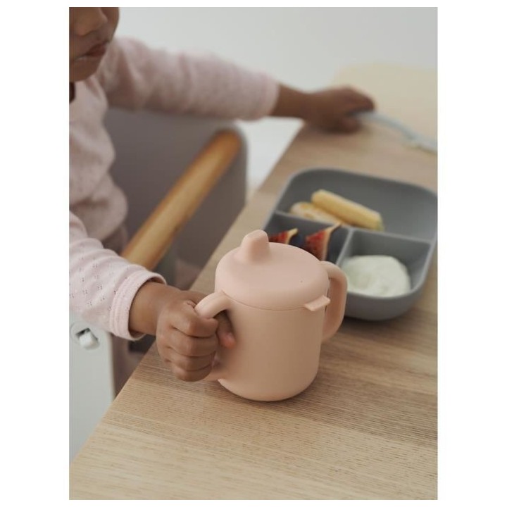 BEABA, Coffret d'apprentissage silicone + tasse - pink